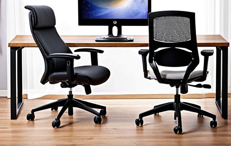 **Ergonomic Office Chair Design:** A modern, comfortable office chair designed with ergonomics in mind, ensuring good posture and support for long hours of work. Focus on the chair's shape and features that promote user well-being.